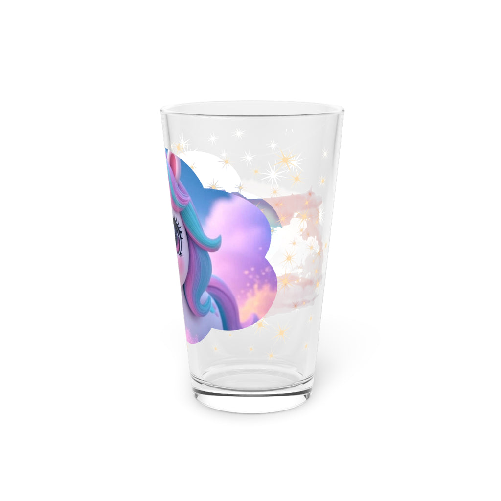 Pint Glas mit Einhorn | Trinkglas 16oz | Geschenk für Einhorn-Fans | Verspieltes Glas BPA-frei | Magischer Becher für jeden Tag