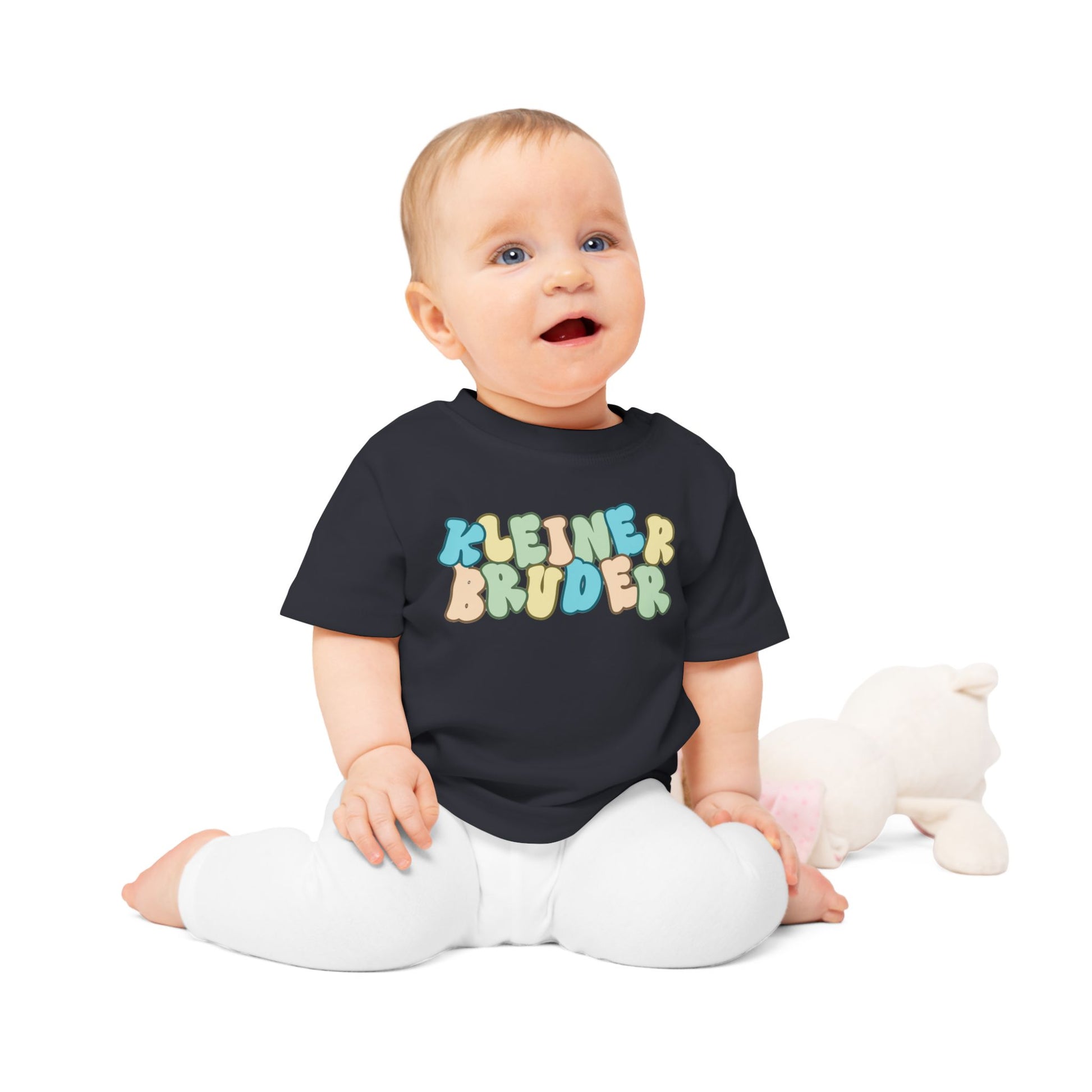 Colorful Baby T-Shirt - 'KLEINER BRUDER' Design for Little Brothers, Cute Gift, Toddler Clothing, Baby Shower Gift, Fun and Playful Wear