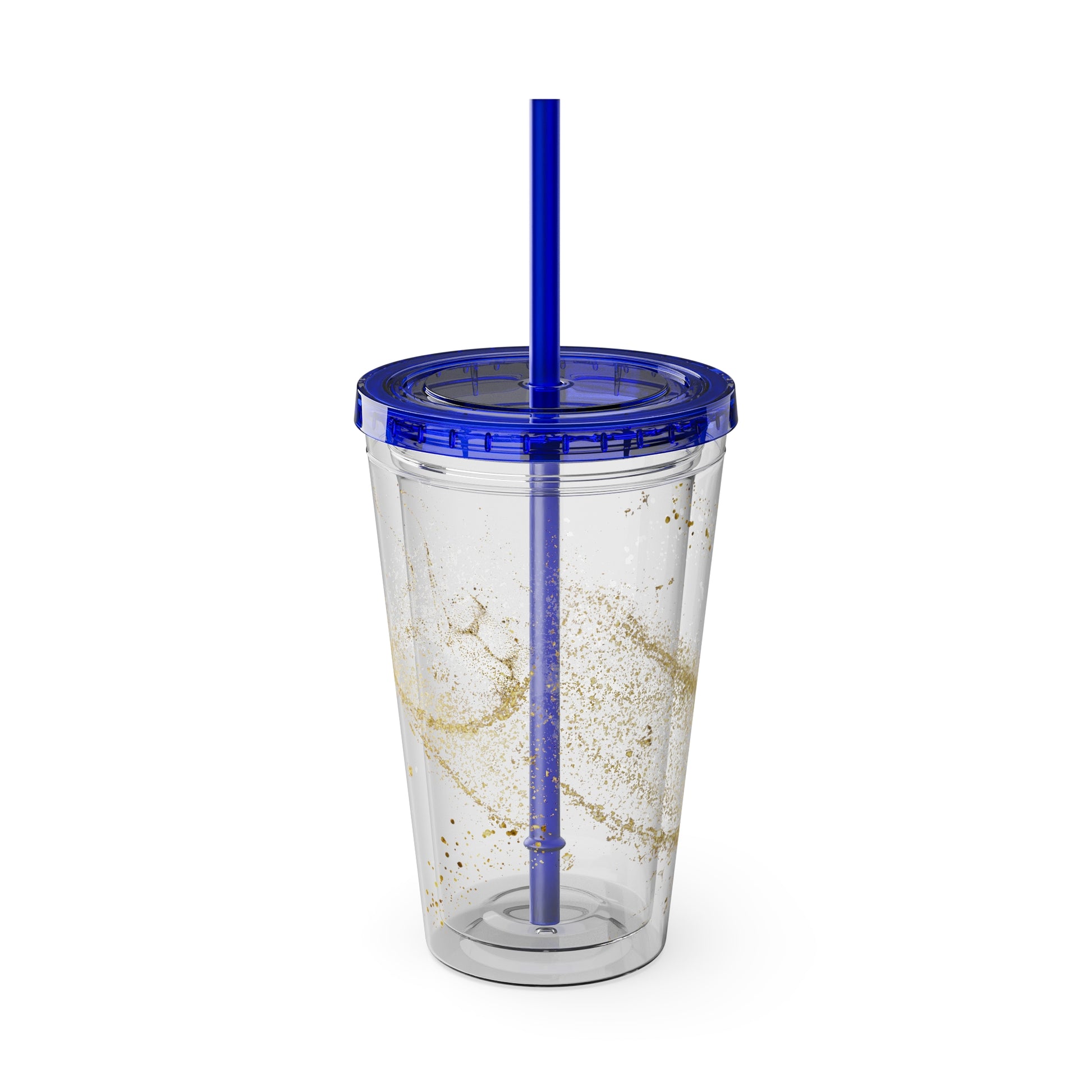 Bunter 16oz Trinkbecher mit Strohhalm  doppelwandig und farbenfroh | Geschenkidee | 11 Farben zur Auswahl