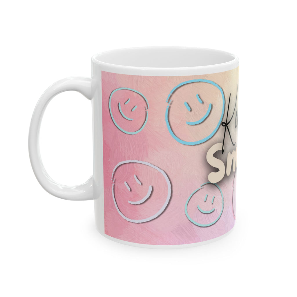 Smiley Keramiktasse 11oz / 15oz | Gute-Laune Tasse mit Gesicht | Geschenkidee für Freund*innen u. Familie Spülmaschinenfest