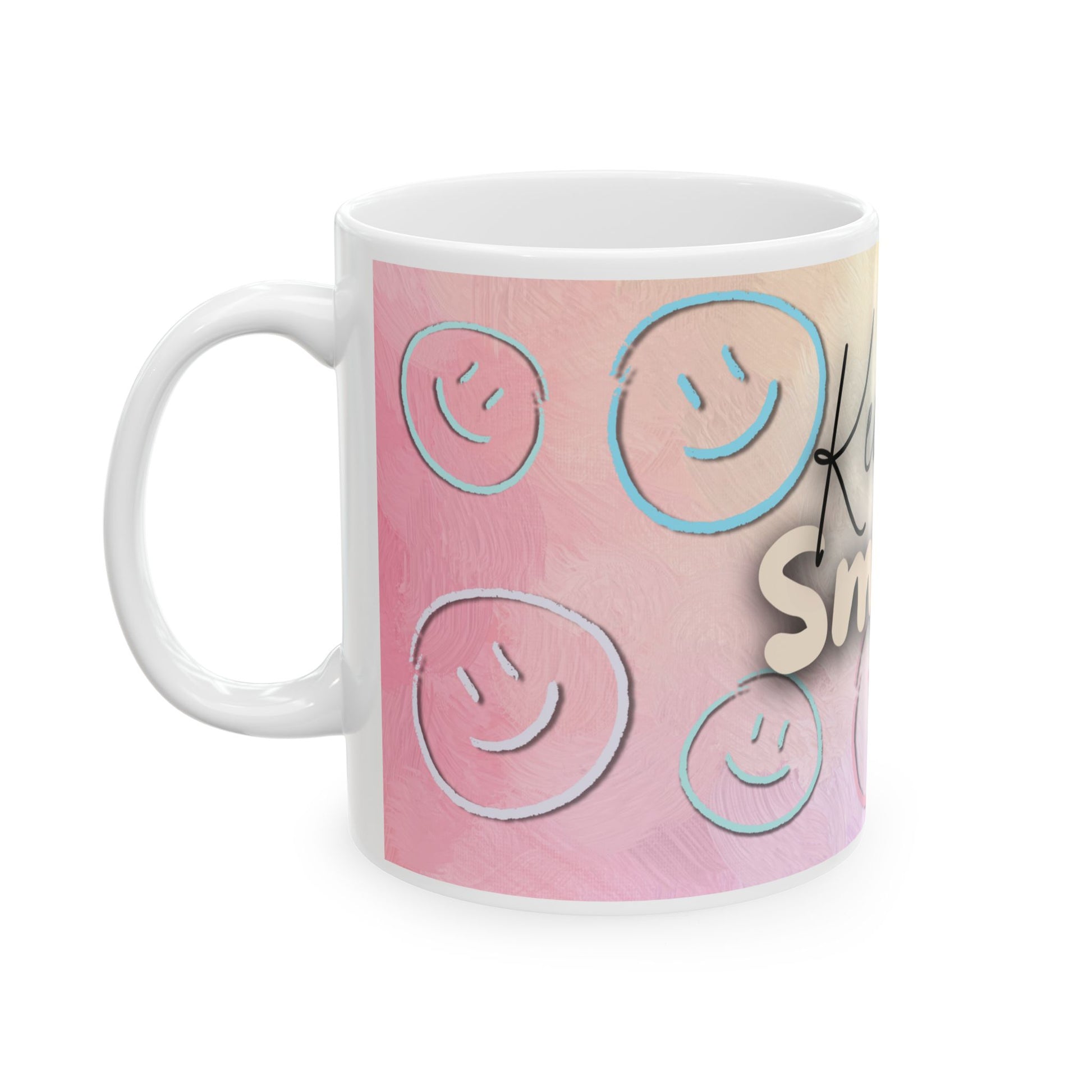 Smiley Keramiktasse 11oz / 15oz | Gute-Laune Tasse mit Gesicht | Geschenkidee für Freund*innen u. Familie Spülmaschinenfest
