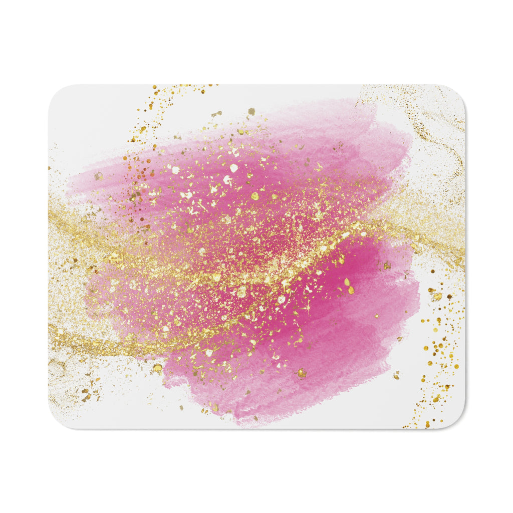 Schreibtisch-Mousepad Rosa u. Gold | Elegantes Mauspad mit Gummibasis | Geschenk für Büro, Homeoffice & Studium | 60x30 cm