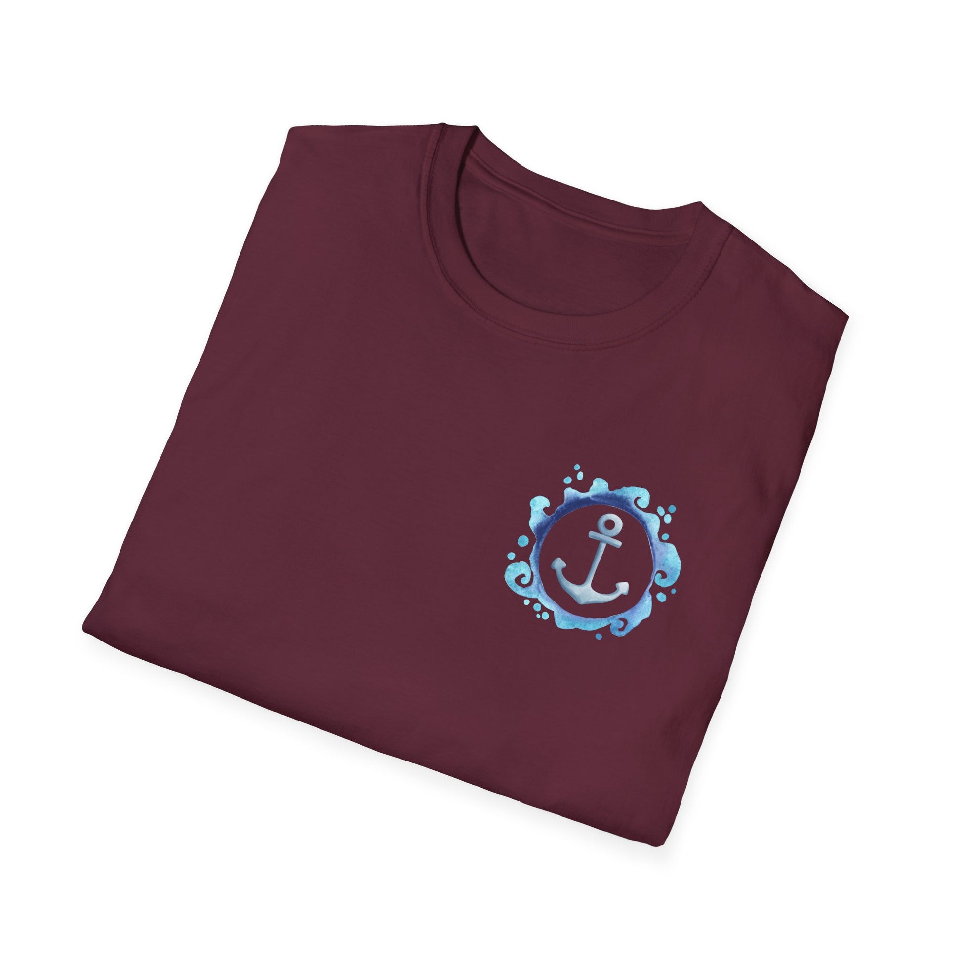 Unisex T-Shirt mit Anker-Design | Maritim | Softstyle Baumwolle | Sommer-Shirt | Geschenk für Strandliebhaber u. Urlaub