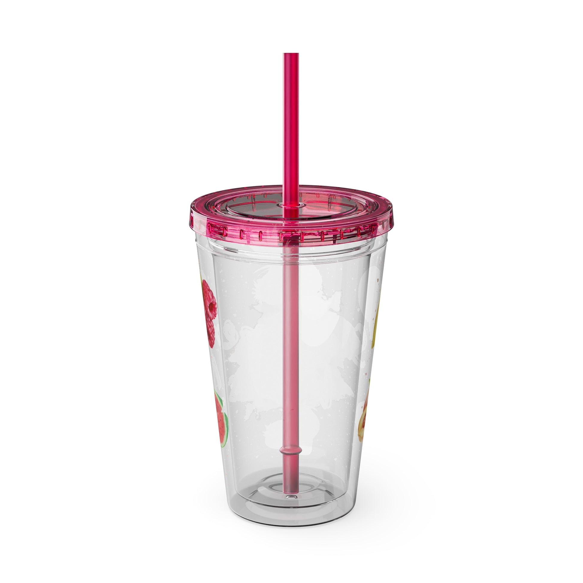 Sunsplash Tumbler  Bunter 16oz Sommerbecher mit Strohhalm | Doppelwandig & BPA-frei |Perfekt für Strand, Picknick u. Geschenke