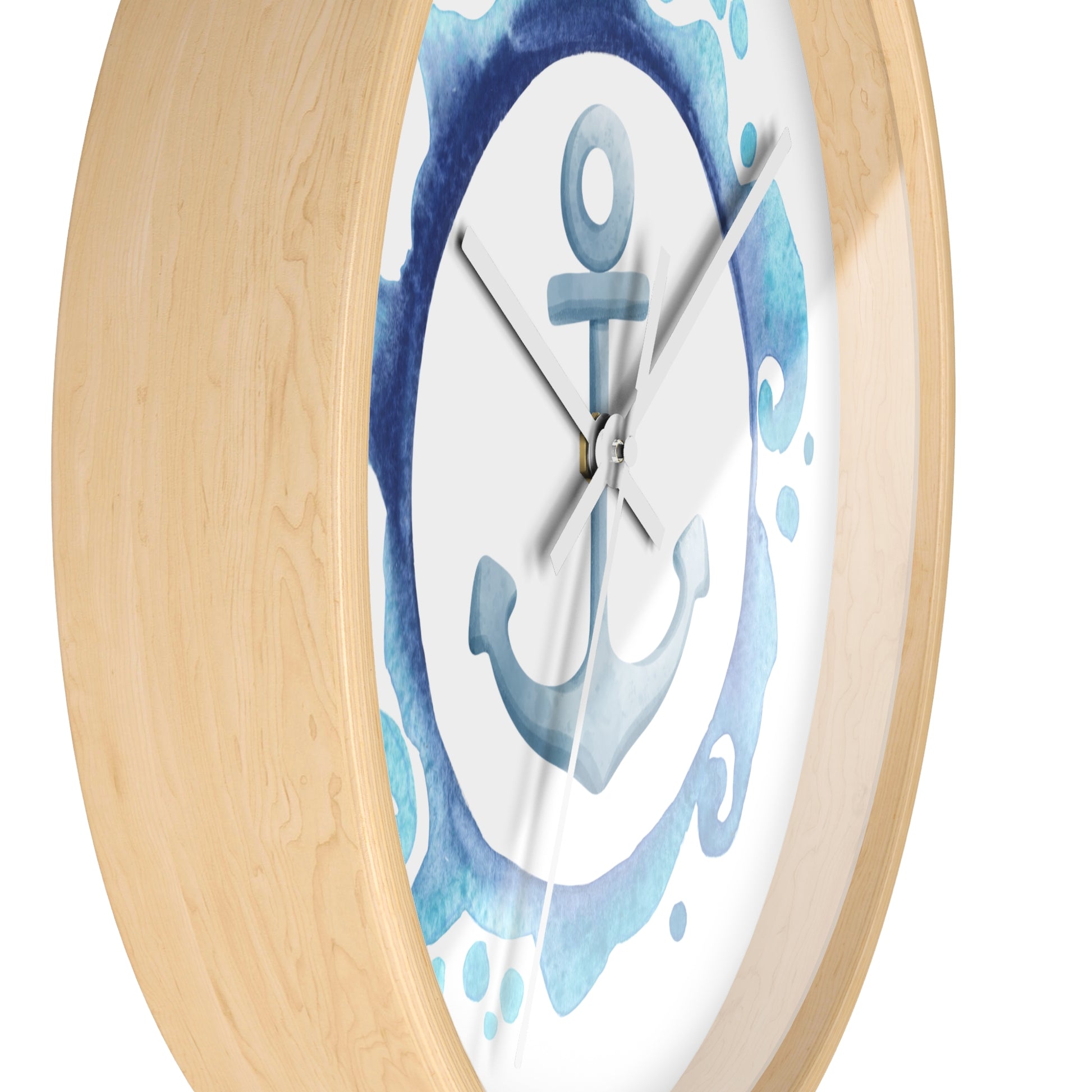 Maritime Wanduhr 25 cm | Holzrahmen in Natur, Weiß oder Schwarz | Deko-Uhr im Strand-Stil | Geschenkidee Wohnzimmer Büro Küche