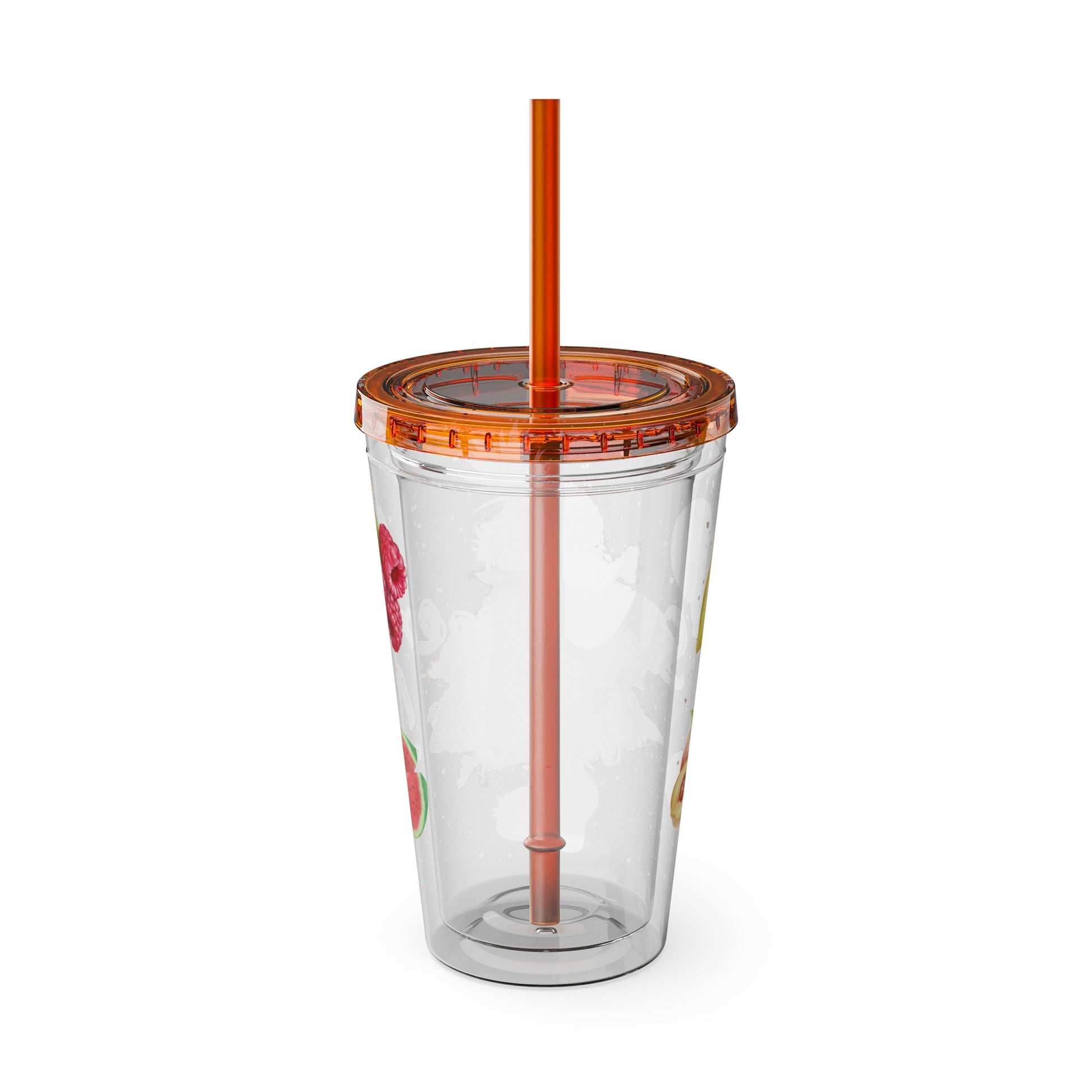 Sunsplash Tumbler  Bunter 16oz Sommerbecher mit Strohhalm | Doppelwandig & BPA-frei |Perfekt für Strand, Picknick u. Geschenke