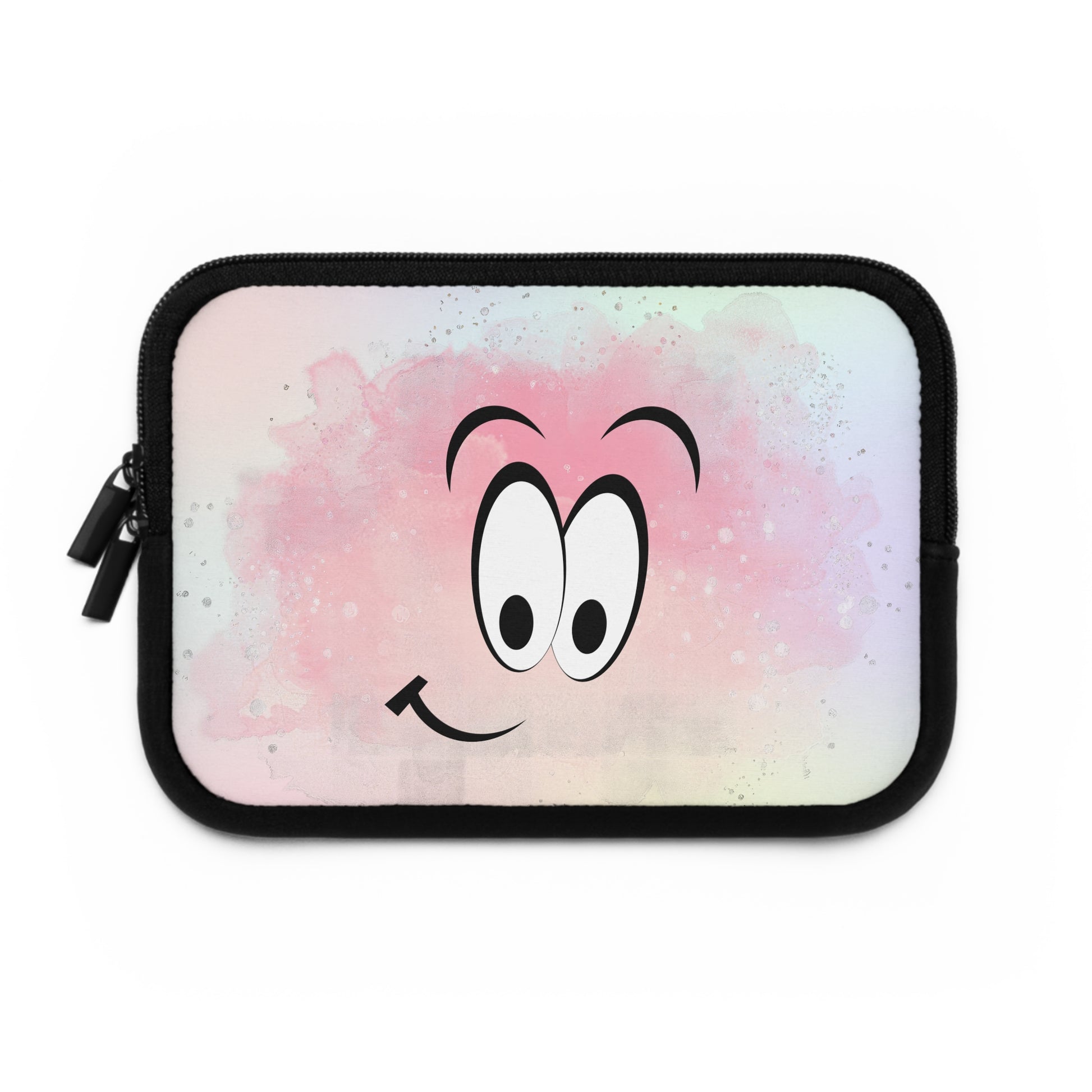 Laptop Hülle Notebook Tasche mit Smiley und pastell Farben gut geschützt und schönes Design zugleich Geschenkidee für Sie und Ihn