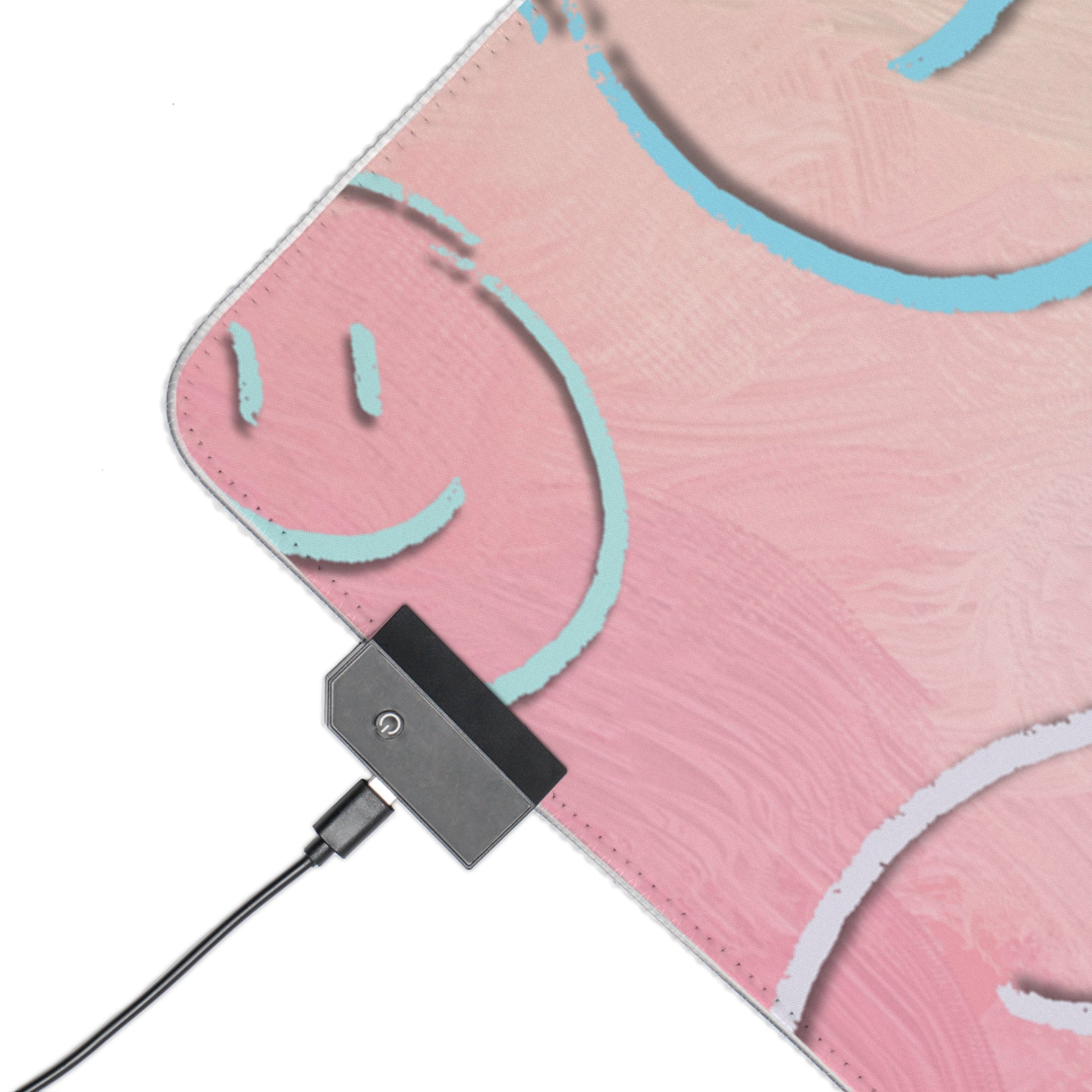 LED Gaming Mauspad "Keep Smiling" | RGB Beleuchtung | rutschfest | Geschenk für Gamer | Gaming Zubehör | Gute-Laune-Design