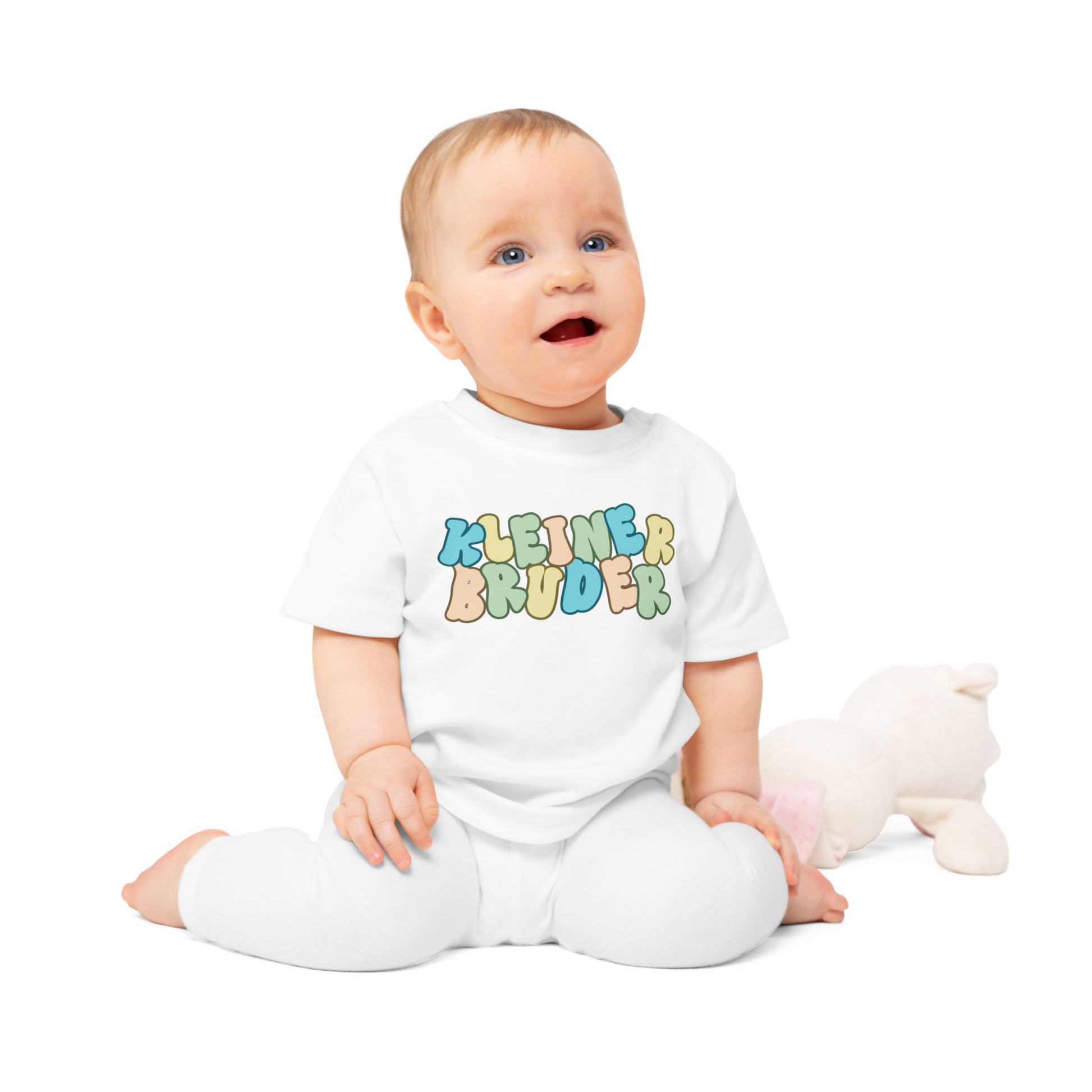 Colorful Baby T-Shirt - 'KLEINER BRUDER' Design for Little Brothers, Cute Gift, Toddler Clothing, Baby Shower Gift, Fun and Playful Wear