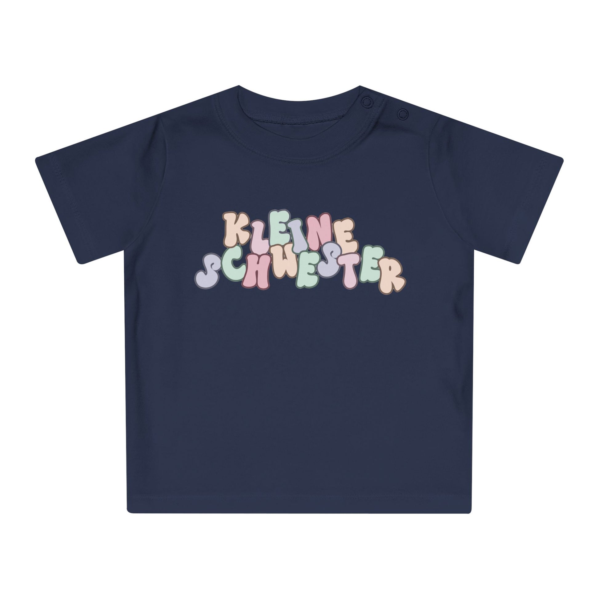 Colorful "Kleine Schwester" Baby T-Shirt, Cute Infant Tee, Birthday Gift for Sister, Baby Shower Item, Adorable Kids Apparel