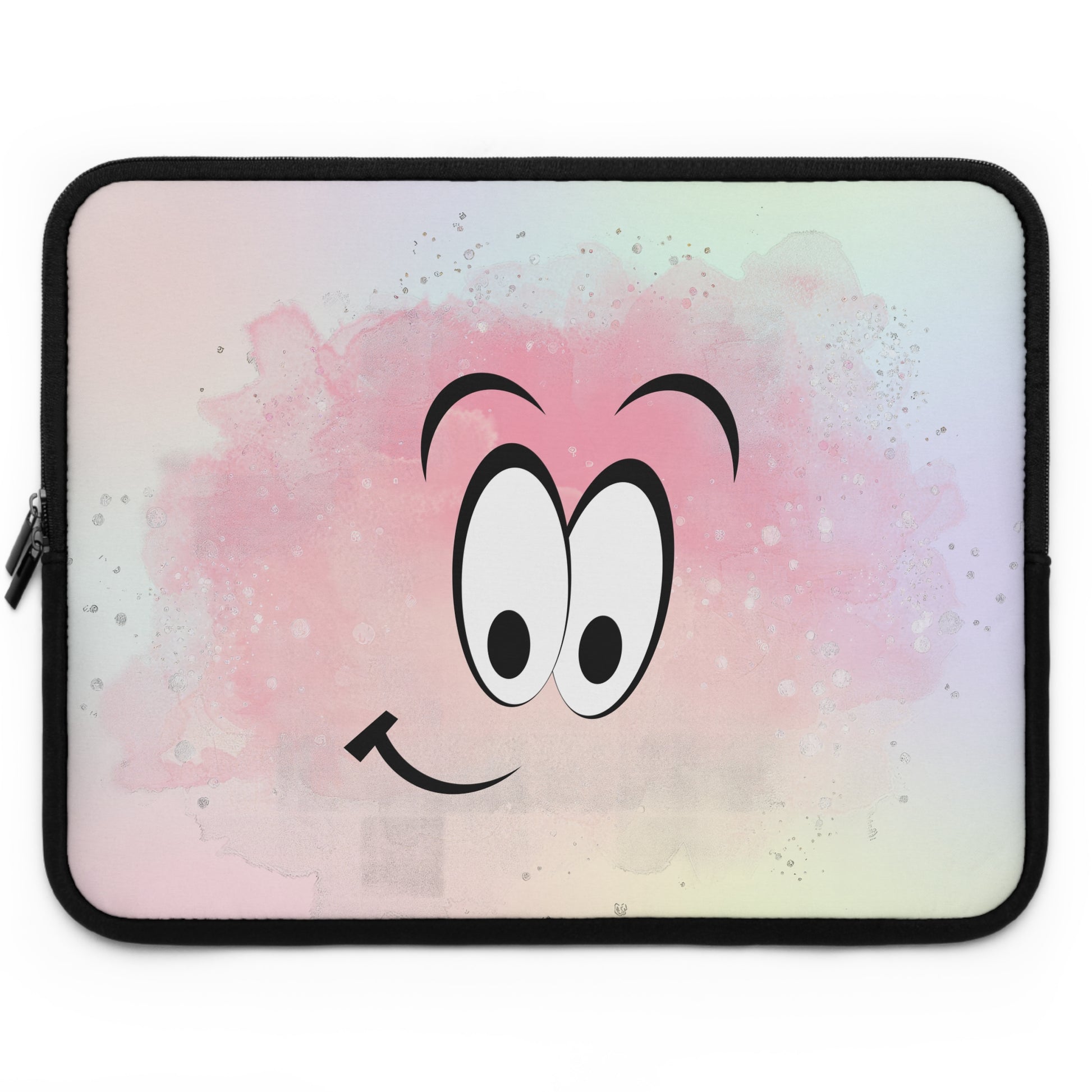Laptop Hülle Notebook Tasche mit Smiley und pastell Farben gut geschützt und schönes Design zugleich Geschenkidee für Sie und Ihn