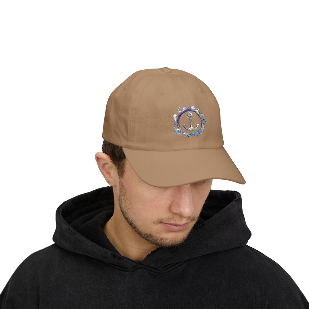 Dad Cap aus Baumwolle | Klassische Basecap Unisex | Geschenk für Männer u. Frauen | Sommermütze mit verstellbarem Verschluss Ankermotiv