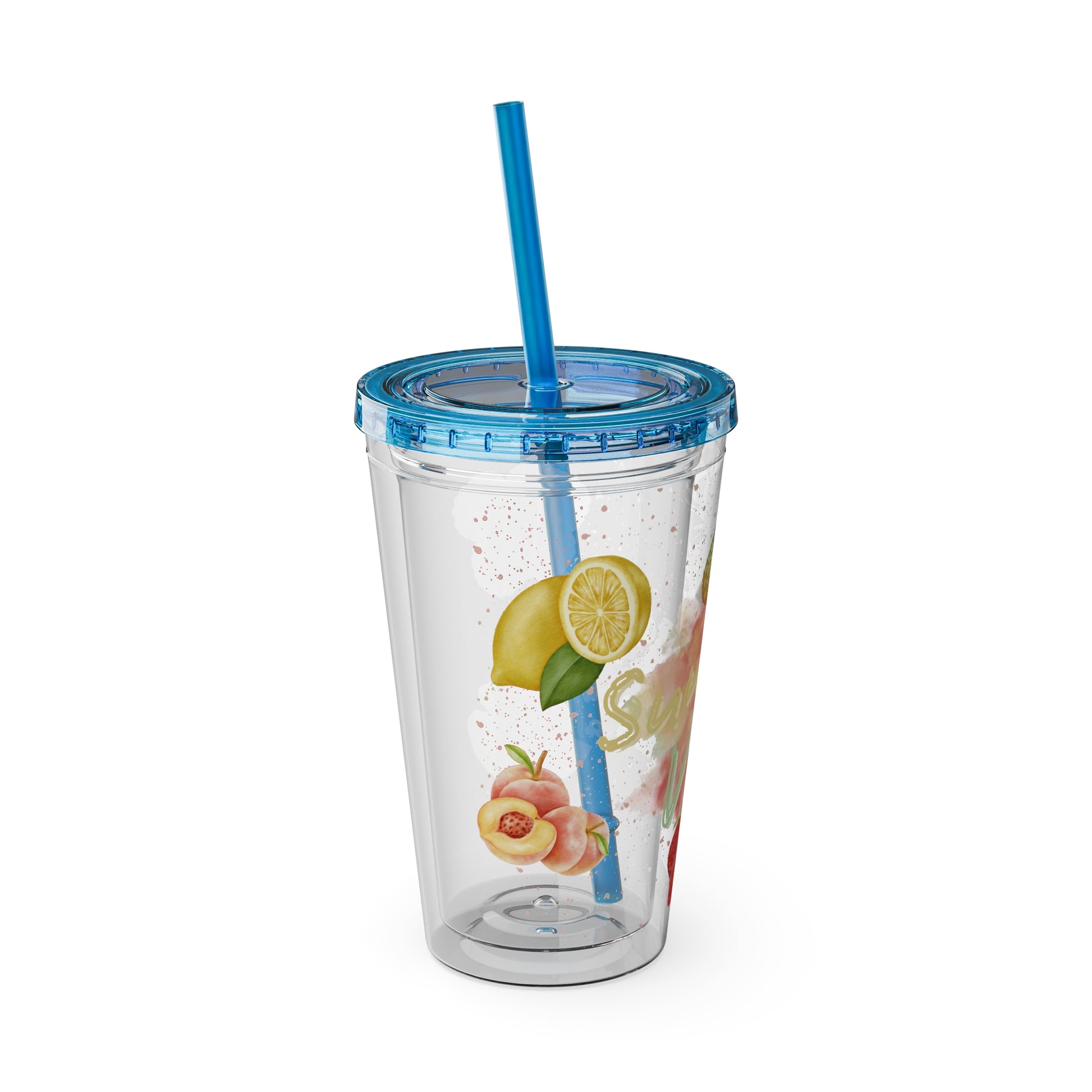 Sunsplash Tumbler  Bunter 16oz Sommerbecher mit Strohhalm | Doppelwandig & BPA-frei |Perfekt für Strand, Picknick u. Geschenke