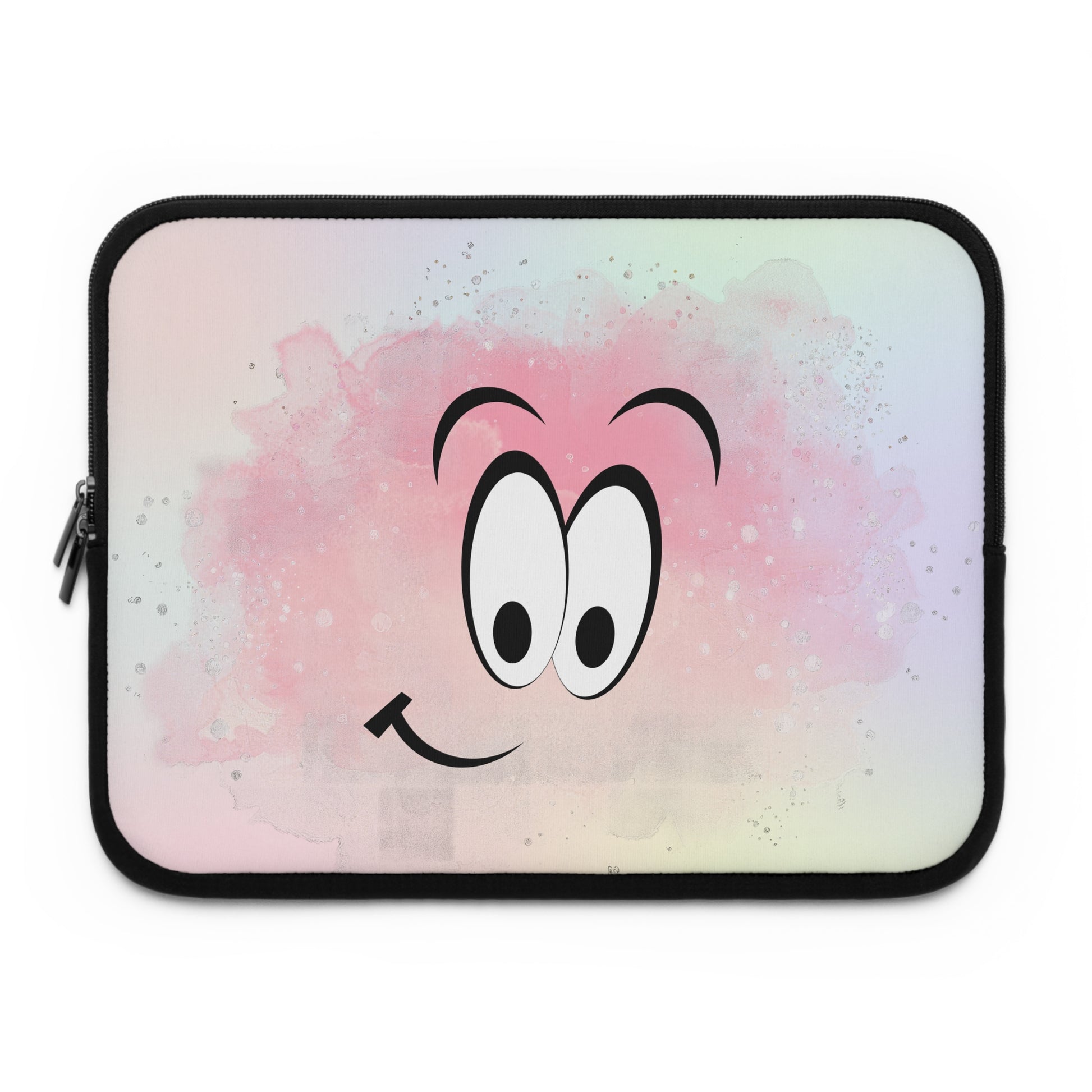 Laptop Hülle Notebook Tasche mit Smiley und pastell Farben gut geschützt und schönes Design zugleich Geschenkidee für Sie und Ihn