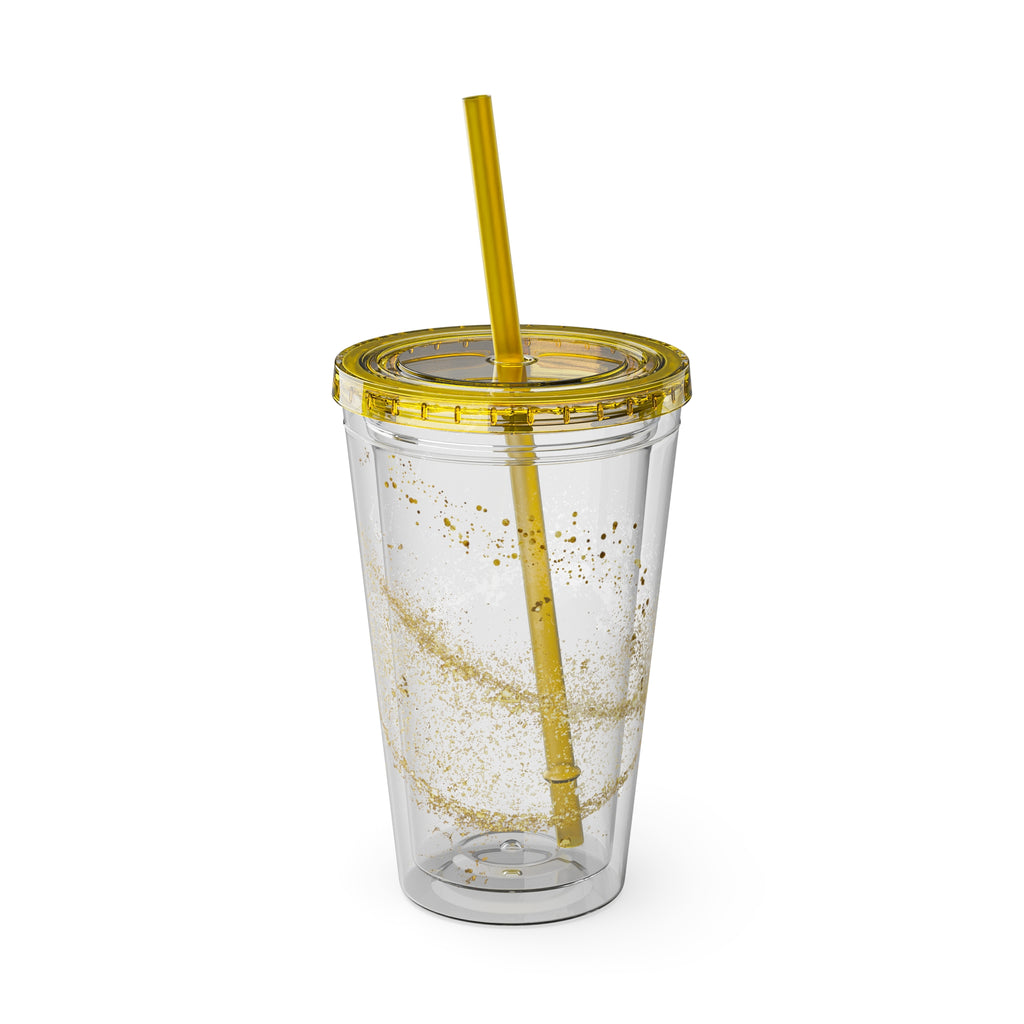 Bunter 16oz Trinkbecher mit Strohhalm  doppelwandig und farbenfroh | Geschenkidee | 11 Farben zur Auswahl