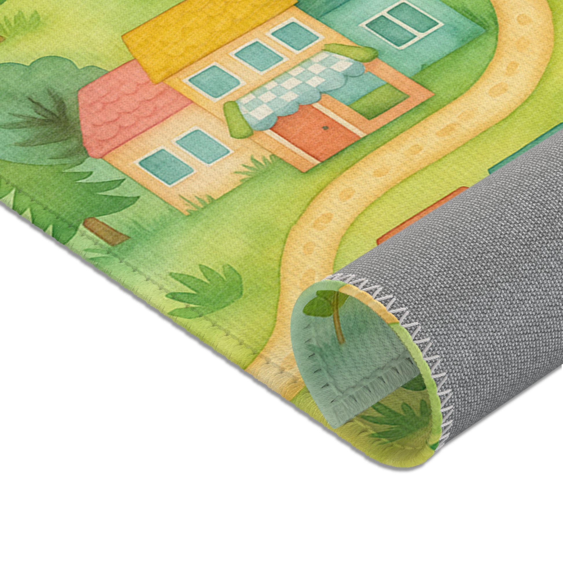 Teppich mit Landschaftsmotiv  weicher Spielteppich mit Landschaft Design  ideal für Kinderzimmer, Wohnzimmer und Spielzimmer