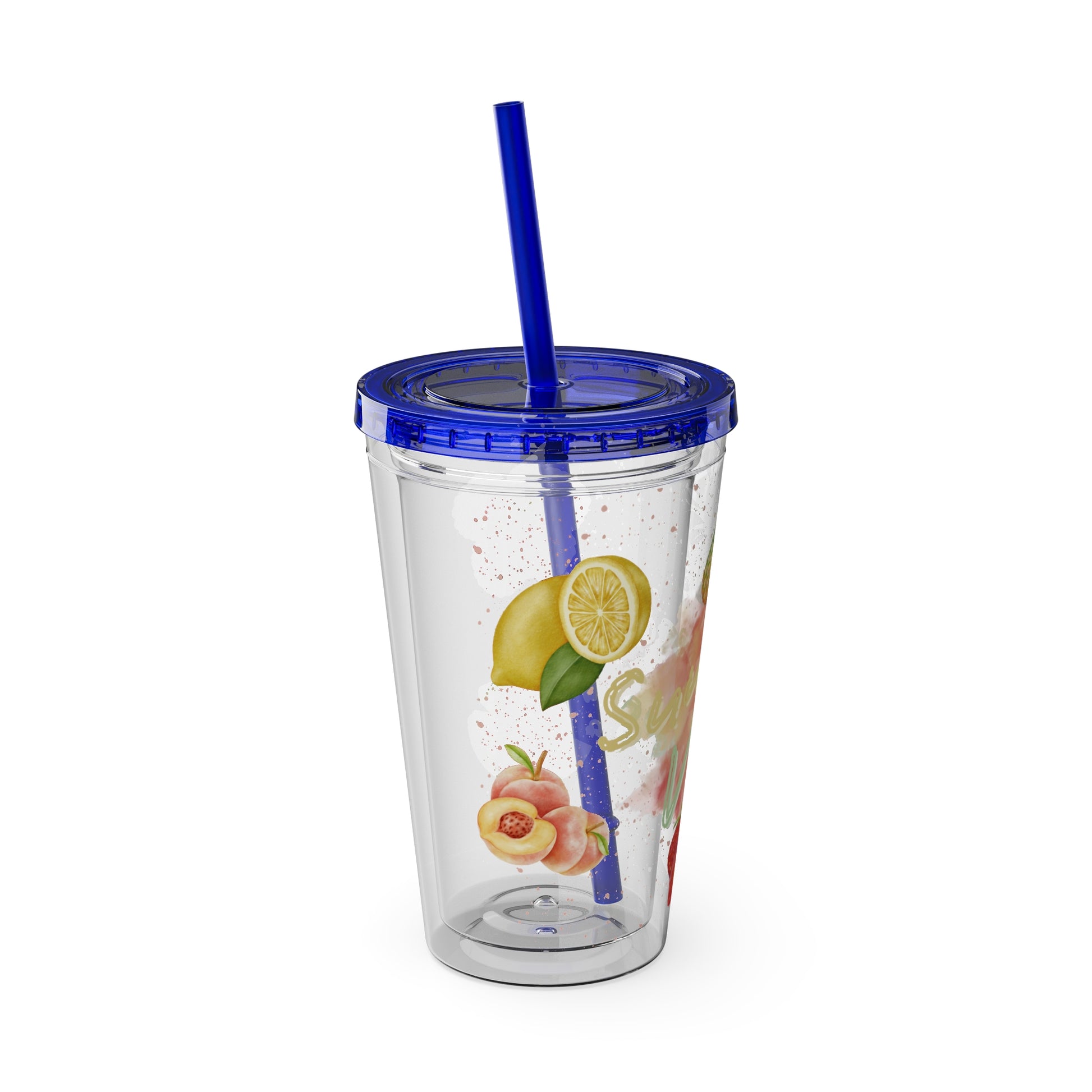 Sunsplash Tumbler  Bunter 16oz Sommerbecher mit Strohhalm | Doppelwandig & BPA-frei |Perfekt für Strand, Picknick u. Geschenke