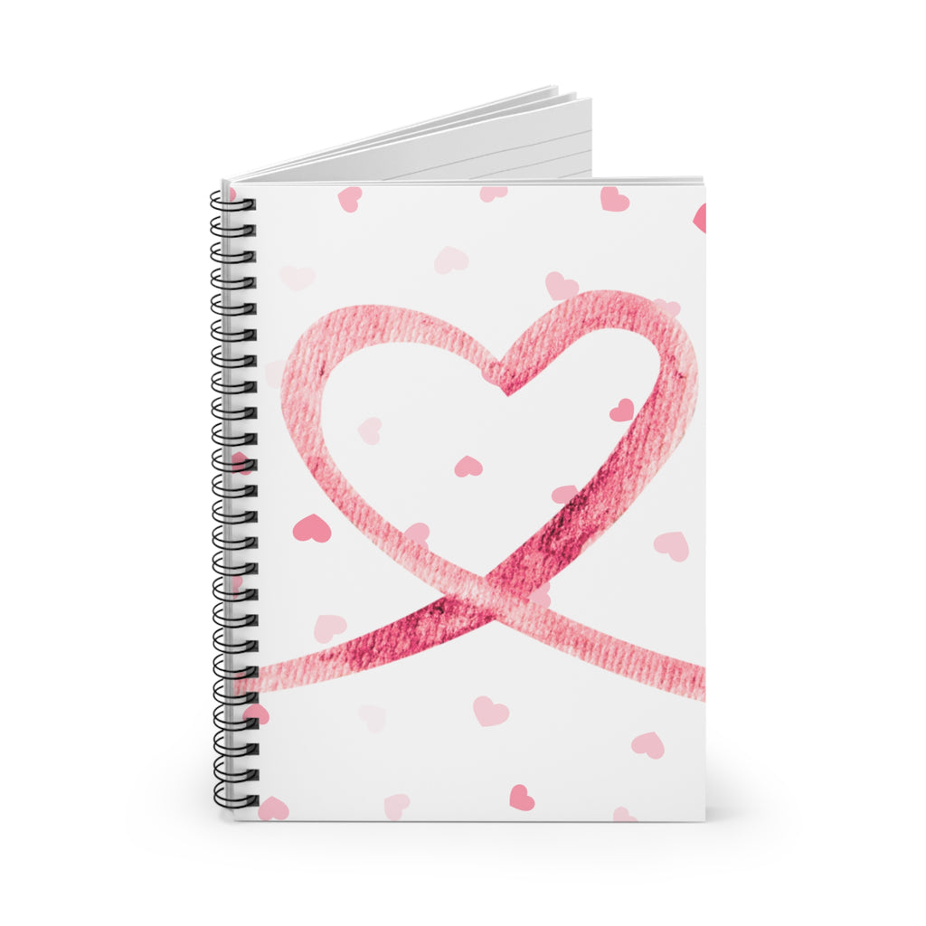 Spiral-Notizbuch mit Herz | Liniertes Notizheft 6x8" | Geschenk zum Valentinstag u. Geburtstag | Kreatives Tagebuch