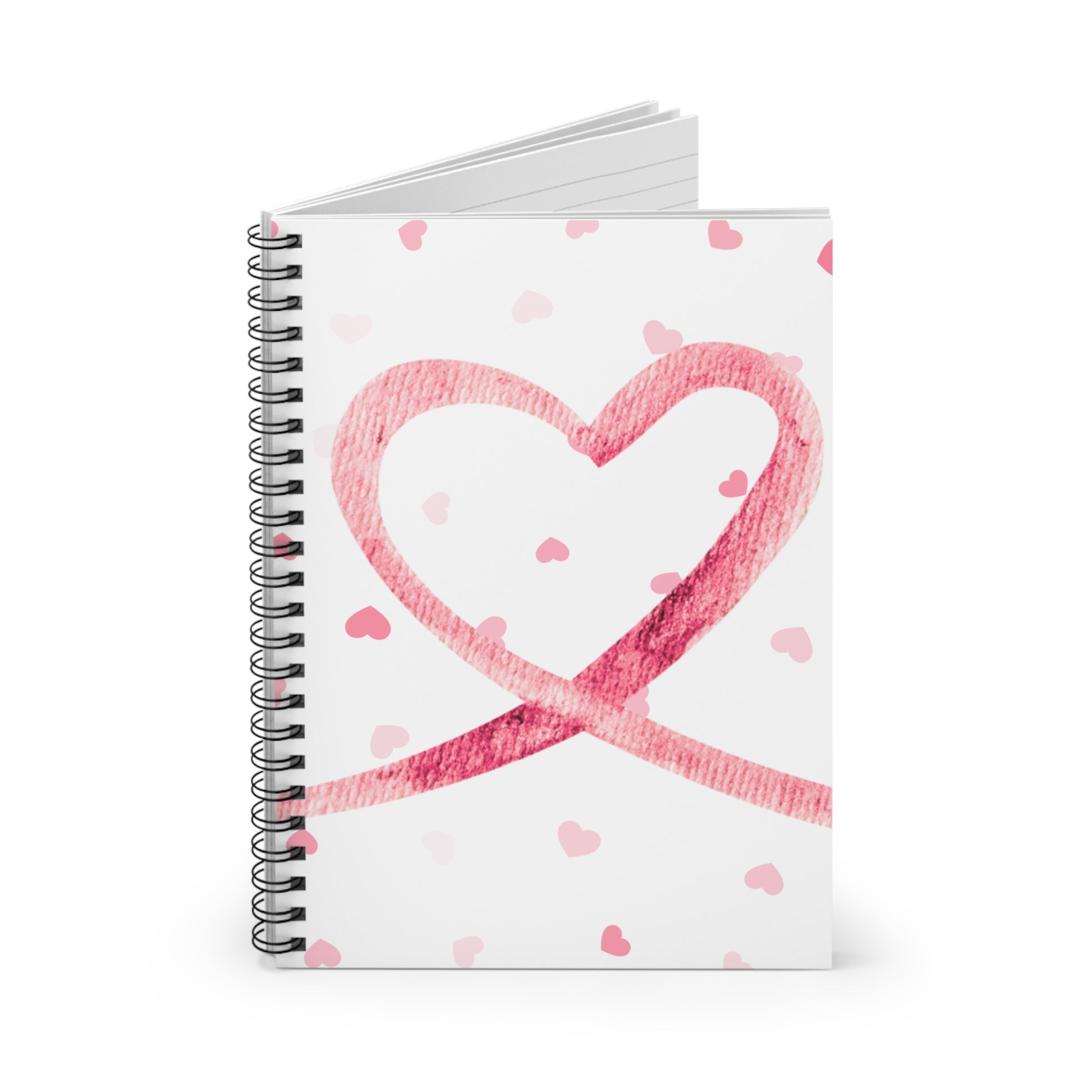 Spiral-Notizbuch mit Herz | Liniertes Notizheft 6x8" | Geschenk zum Valentinstag u. Geburtstag | Kreatives Tagebuch
